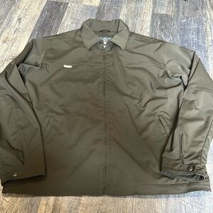 COLUMBIA XCO Men’s Olive Green Jacket Zipper Hand Pockets & 1 Interior Pocket LG